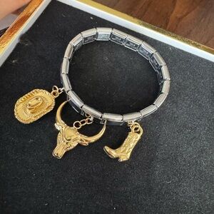 Western Charm Bracelet with Gold Accents